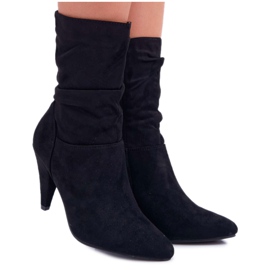 HAN Cizme de damă pe toc înalt deasupra gleznei Temma negru HAN Cizme de damă pe toc înalt deasupra gleznei Temma negru