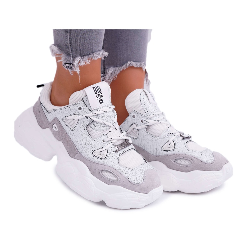 Pantofi sport pentru femei Big Star de Daniel Lopez White FF274430 alb multicolor