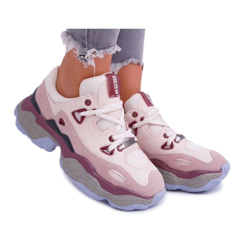 Pantofi sport pentru femei Big Star de Daniel Lopez FF274432 maro roșu multicolor