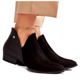 Cizme plate pentru femei Piele Maciejka Negru 04091-62 / 00-5