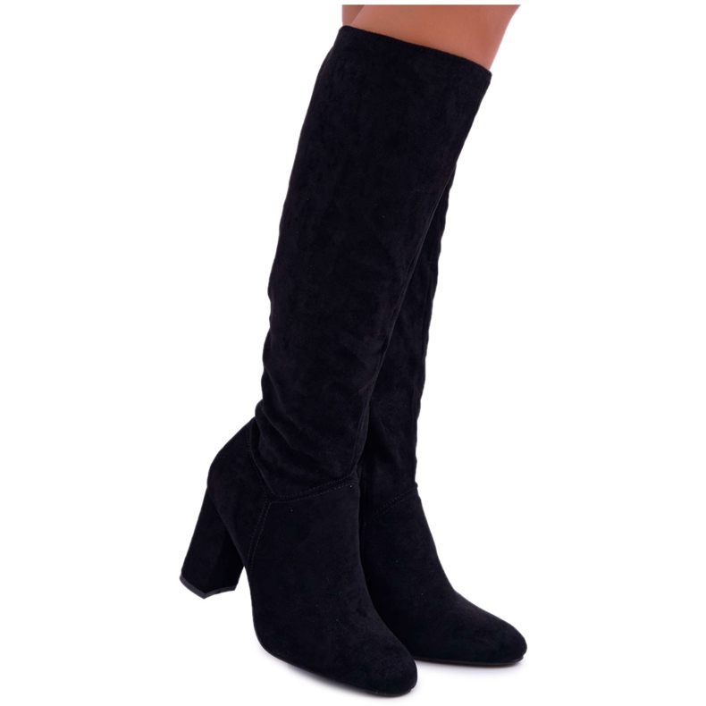 BUGO Cizme de damă pe toc până la genunchi Negru Mercure BUGO Cizme de damă pe toc până la genunchi Negru Mercure