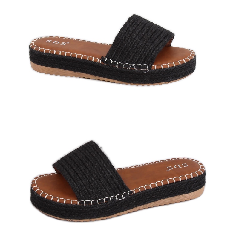 Papuci espadrile negre 7970-PL Negru