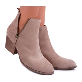 Bellucci Cizme de damă pe toc înalt Piele de căprioară Bej Farre