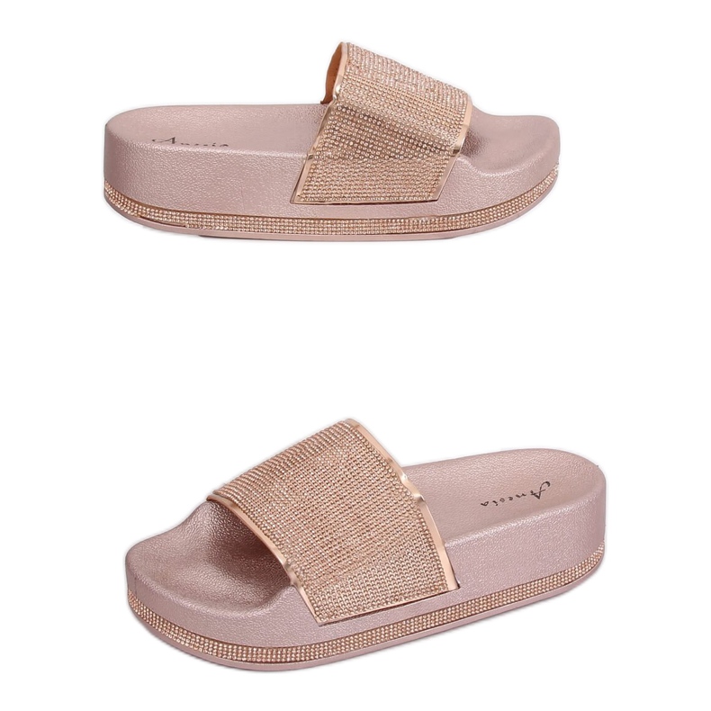 Papuci Champagne N-59 Champagne pe talpă groasă multicolor galben