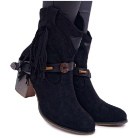 Cizme de damă Cizme de cowboy cu cataramă Marciapo negru Cizme de damă Cizme de cowboy cu cataramă Marciapo negru