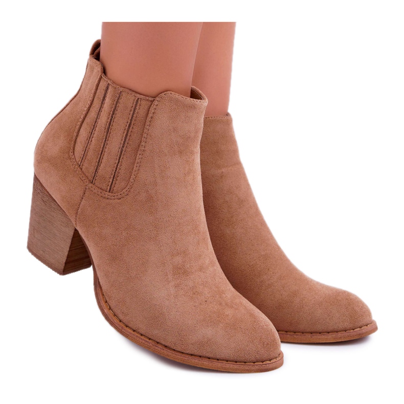 FRID Cizme de damă cu toc înalt piele întoarsă bej bej Gomen FRID Cizme de damă cu toc înalt piele întoarsă bej bej Gomen