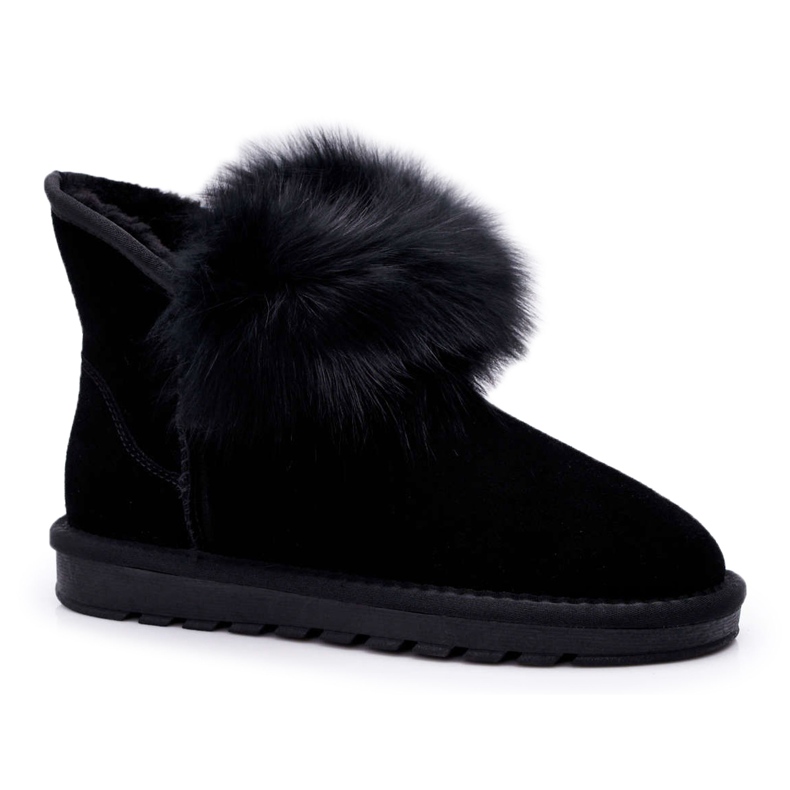 HAN Cizme de zăpadă pentru femei, cu piele de piele de blană, suvenir negru HAN Cizme de zăpadă pentru femei, cu piele de piele de blană, suvenir negru