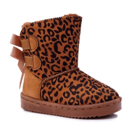 FRROCK Cizme de zăpadă pentru copii cu blană Leopard Fiona maro FRROCK Cizme de zăpadă pentru copii cu blană Leopard Fiona maro