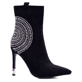 HAN Cizme de damă pe toc înalt Negru La modă HAN Cizme de damă pe toc înalt Negru La modă