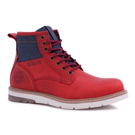 Cizme pentru femei Trappers Big Star Leather Burgundy EE274006 roșu