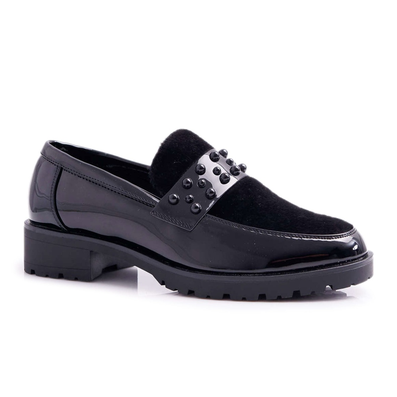 FRANA Slip-on pentru femei lăcuit negru Delicious