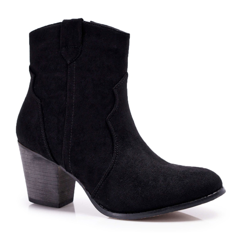 BUGO Cizme de damă pe toc Cizme de cowboy negre Nutriso negru BUGO Cizme de damă pe toc Cizme de cowboy negre Nutriso negru