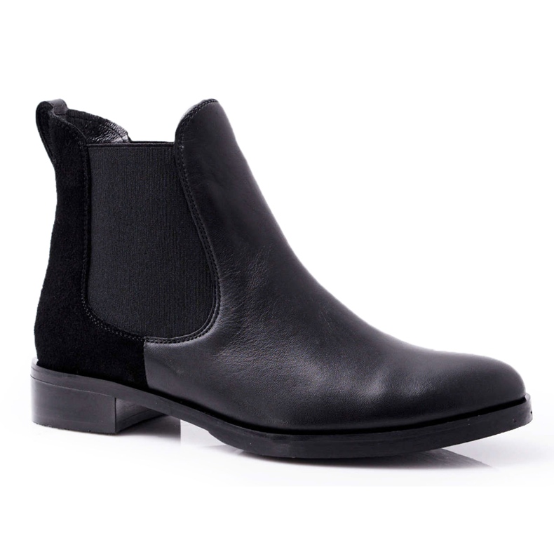 Cizme de piele pentru femei Jodhpur Maciejka Black 04359 negru