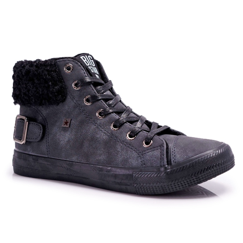 Adidași pentru femei Big Star High Warm Black EE274080 negru