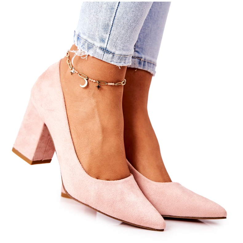 SEA Pompă de damă pe toc de piele întoarsă bej Florena