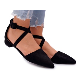 PS1 Ballerine din piele de damă în Spitz Black Vontare negru