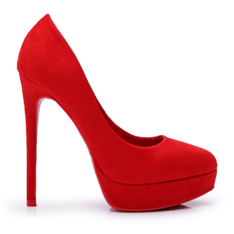 SEA Stilete de damă Suede Platform Red Gervalo roșu