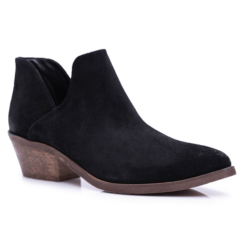 Nicole Cizme de damă Piele de primăvară neagră Anabella negru