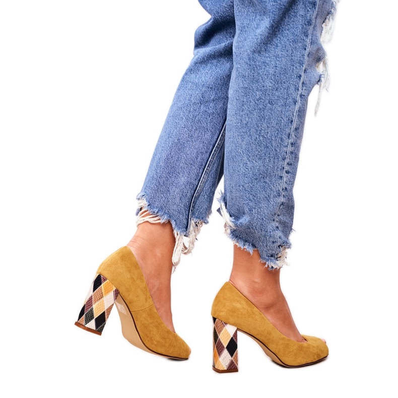 Pompe de damă Sergio Leone Suede Yellow PB135 Be Mine! galben