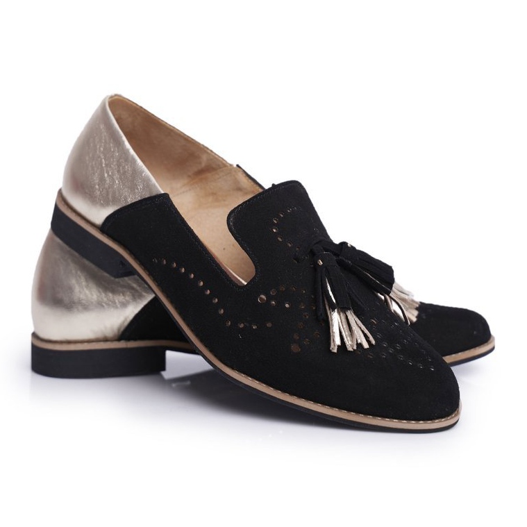 Mocasini din piele Maciejka din piele neagră 04484-01 / 00-5 pentru femei negru