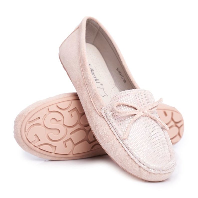 Mocasini de damă Suede S.Barski A199 Beige Wannabe bej