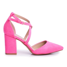 PS1 Pompe de damă pe toc în Spitz Pink Neon Traffic roz