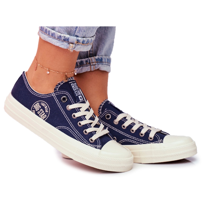 Adidași pentru femei Big Star Navy Blue FF274125 albastru marin