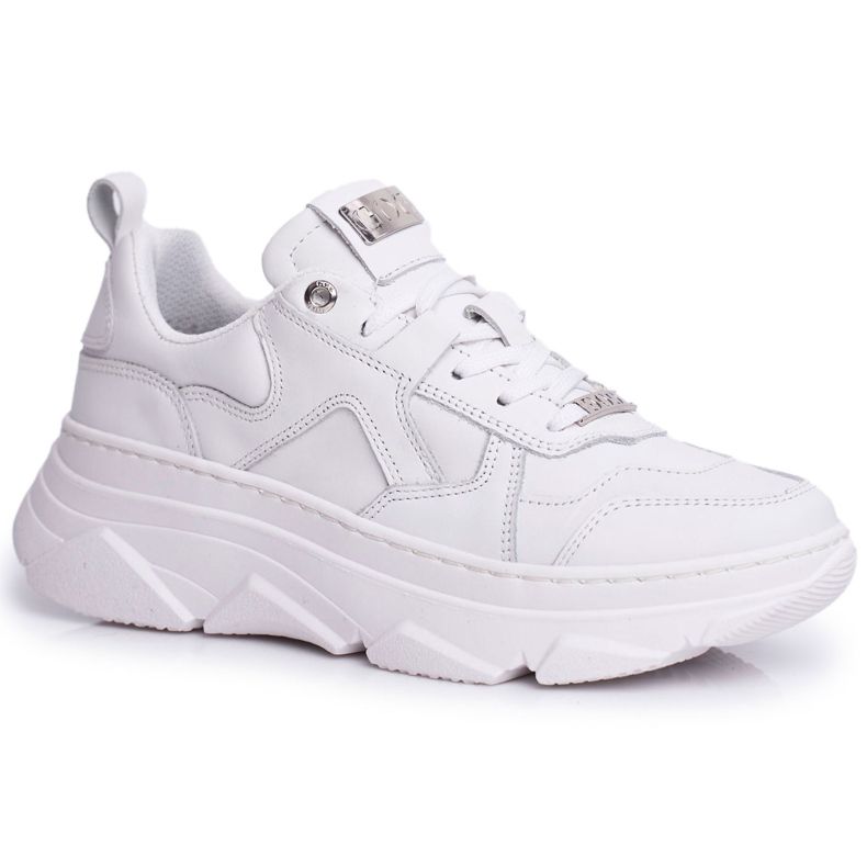 Pantofi sport din piele pentru femei GOE White FF2N3018 alb Pantofi sport din piele pentru femei GOE White FF2N3018 alb