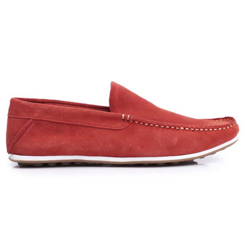 Mocasini pentru bărbați GOE Red Nubuck FF1N3055 roșu Mocasini pentru bărbați GOE Red Nubuck FF1N3055 roșu