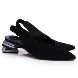 Laura Messi Pantofi de balerină din piele pentru femei negru 2127 Laura Messi Pantofi de balerină din piele pentru femei negru 2127
