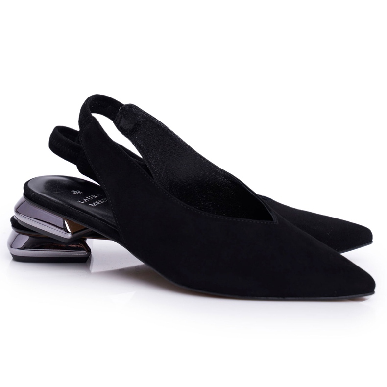 Balerini pentru femei Laura Messi Piele Neagră 2127 negru