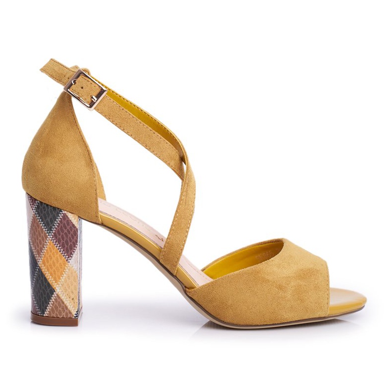 Sandale dama cu toc înalt Sergio Leone Galben SK865
