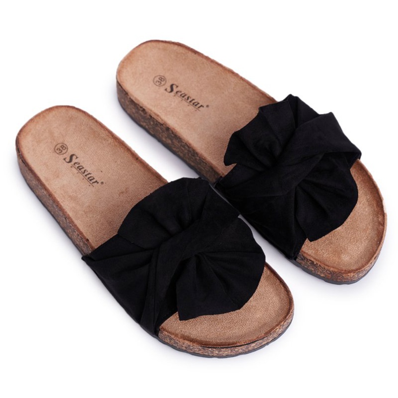 SEA Papuci de damă pe arcuri de plută Felis negru