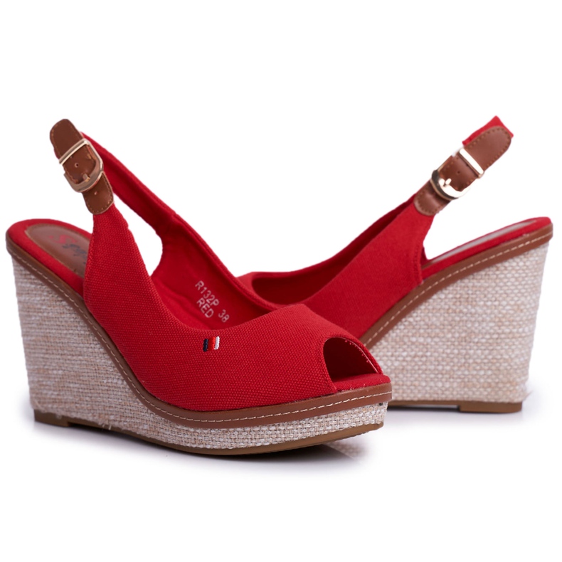 SEA Sandale de damă On Wedge Red Tommy roșu