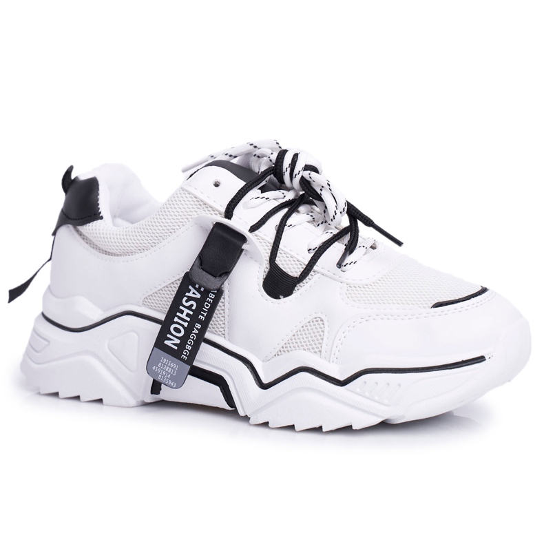 BUGO Încălțăminte sport pentru femei White Elenis alb negru