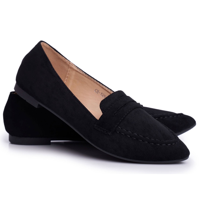 BUGO Mocasini de damă Suede CH-1M6 Black Laveria negru