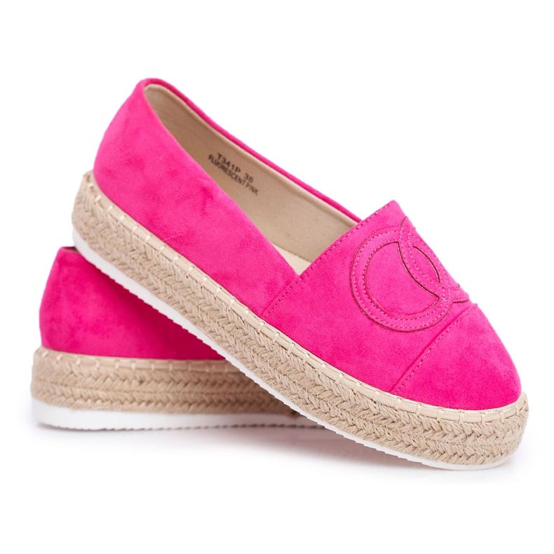 PS1 Espadrile pentru femei Talpa groasă din in Fuchsia Febi roz