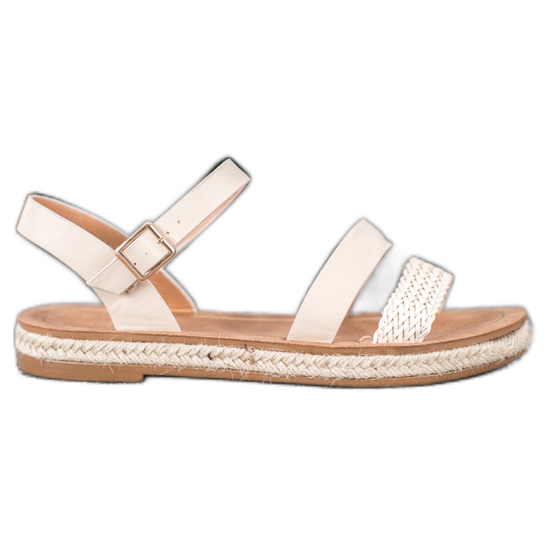 SHELOVET Sandale din piele ecologică împletite maro