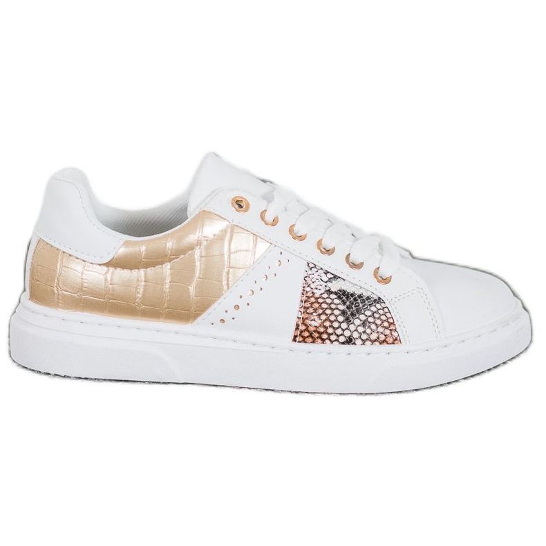 SHELOVET Adidași albi confortabili galben