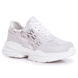 S.Barski Încălțăminte sport de damă Piele Argintiu Adidași Palm Bay gri