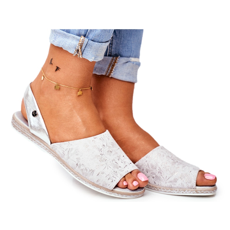 Sandale de damă plate Sergio Leone Silver SK030 gri Sandale de damă plate Sergio Leone Silver SK030 gri