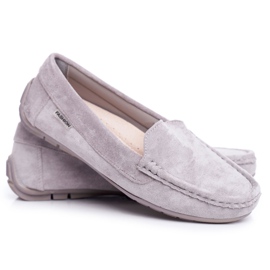 EVE Mocasini gri de damă din piele de căprioară Morreno EVE Mocasini gri de damă din piele de căprioară Morreno