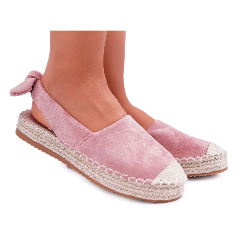 FRJ Espadrile Femei Suede Pink Contour roz