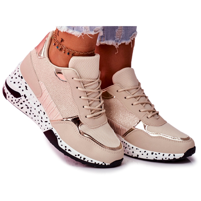 Încălțăminte sport pentru femei Hidden Wedge Beige Mollen bej