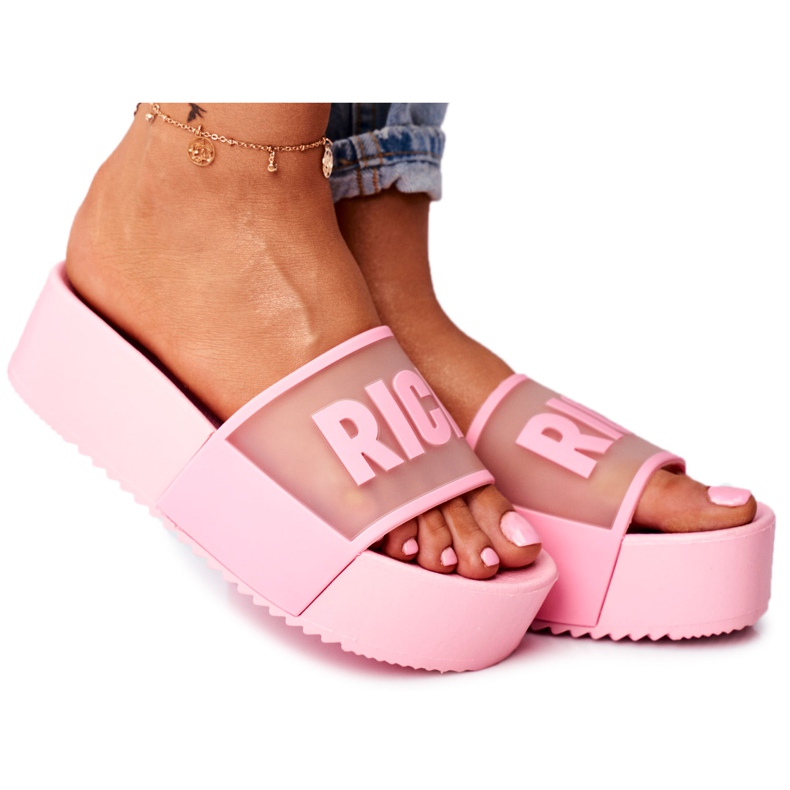 SEA Papuci de damă pe platformă Pink Rich roz