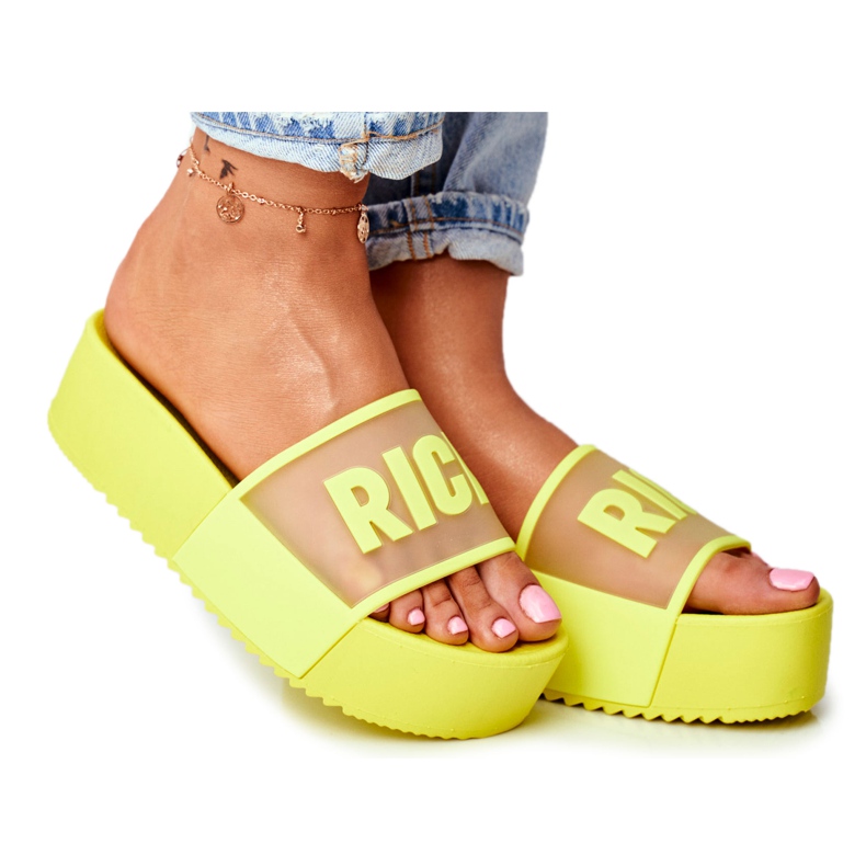 PS1 Papuci de damă pe platformă Yellow Rich galben