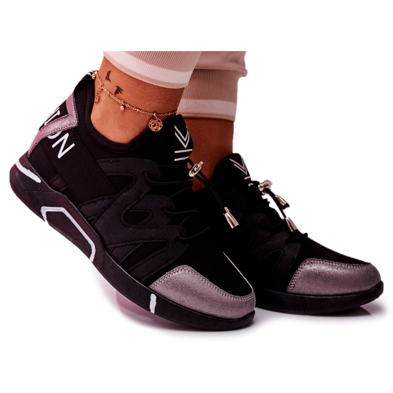 SEA Încălțăminte sport de damă cu fermoar și manșetă Terfin negru gri