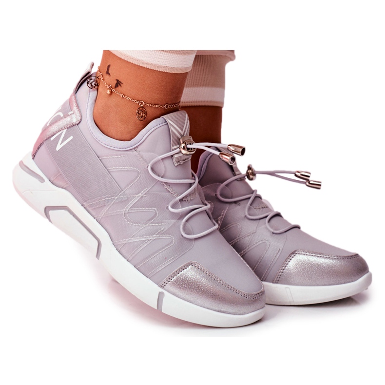 SEA Încălțăminte sport de damă cu fermoar și căptușeală în terfin gri