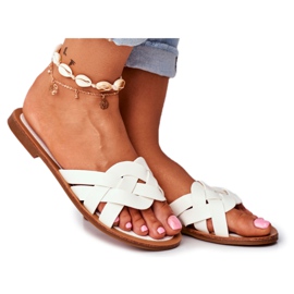 FRJ Papuci de damă eleganți albi Mariah FRJ Papuci de damă eleganți albi Mariah