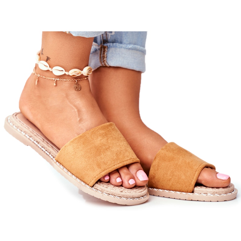 FJ1 Papuci din piele de căprioară clasică pentru femei Camel Look At Me maro FJ1 Papuci din piele de căprioară clasică pentru femei Camel Look At Me maro